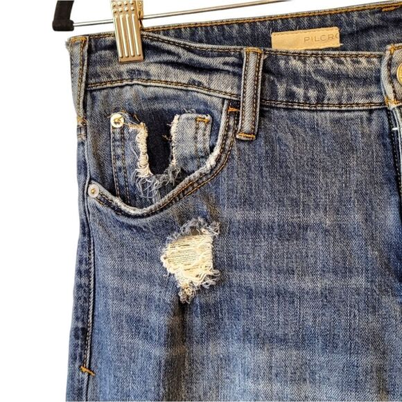 Pilcro Dark Wash The Heritage Boyfriend Distressed Jeans - Picture 6 of 8